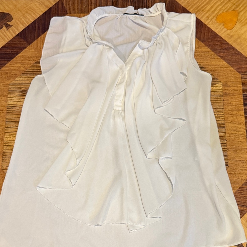T Tahari Elegant White Blouse